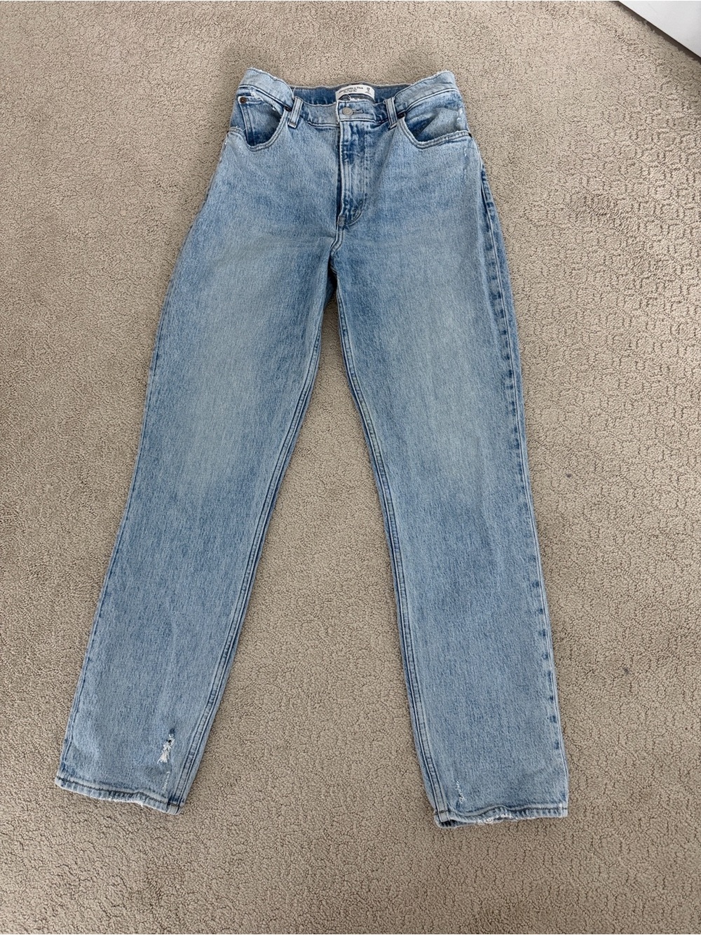 Abercrombie & Fitch Light Blue Ultra High Rise '90s Straight Jeans